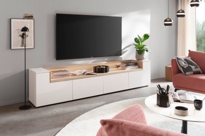 Credenza-living von SCHÖNER WOHNEN - Lowboard S606 weiß/ Wildeiche