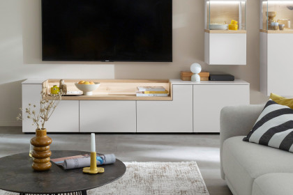 Credenza-living von SCHÖNER WOHNEN - Lowboard S605 weiß/ Wildeiche