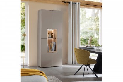 Credenza-living von SCHÖNER WOHNEN - Vitrine S659 grau/ Wildeiche