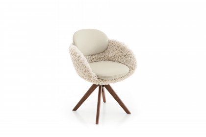 KOINOR 1310 - Esszimmerstuhl in Creme & Nussbaum