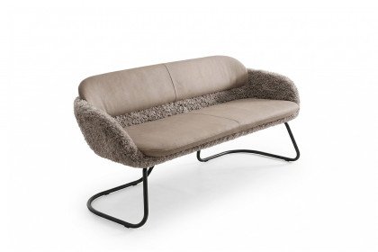 KOINOR Boogie - Esszimmerbank in Leder nebbia