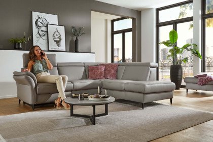 PN-EM24034 von Polinova - Ledersofa Variante rechts granit