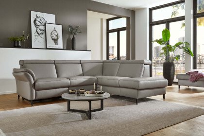 PN-EM24034 von Polinova - Ledersofa Variante rechts granit