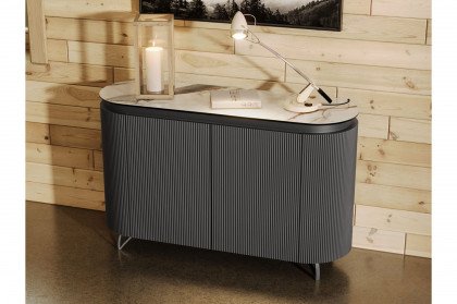 Columbus von Akante - Kommode in Marmoroptik Fiorentino/ Mattschwarz