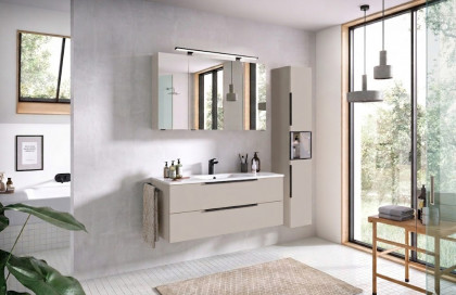 Serie 6110 von Pelipal - Badezimmer in Kaschmir matt & schwarz