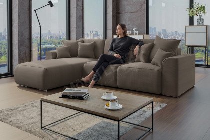 PG-LE-02 von BASTI dein Sofa - Cordsofa links braun
