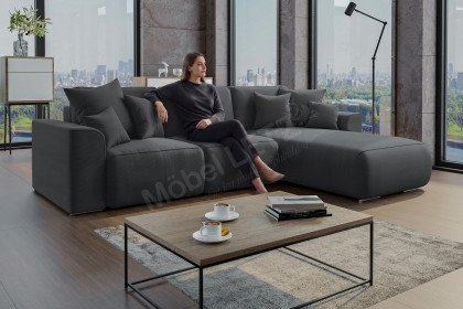 PG-LE-02 von BASTI dein Sofa - Eckgarnitur rechts dunkelgrau