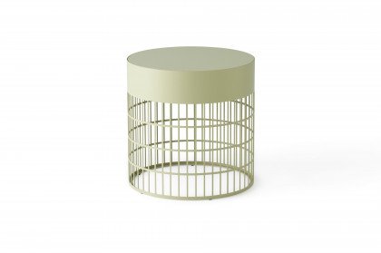 Mesh von Pode - Beistelltisch mit Stahlgestell in Lack elm