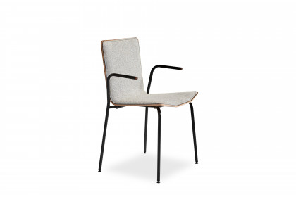 #802 Dining Chair von Skovby - Armlehnenstuhl Stahl schwarz/ Nussbaum lackiert