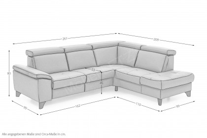 PN-EM23166 von Polinova - Ledersofa Variante rechts kurkuma