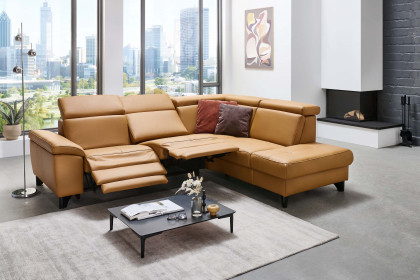PN-EM23166 von Polinova - Ledersofa Variante rechts kurkuma