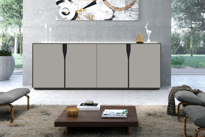 Vinci von LEONARDO Living - Sideboard Lack grau und Eiche anthrazit