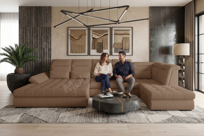 PG-LE-05 von BASTI dein Sofa - Polstersofa Variante rechts braun
