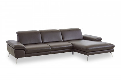 PN-IN22025 von Polinova - Ledersofa Ausführung rechts braun