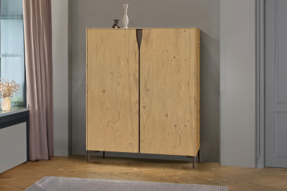 Vinci von LEONARDO Living - Highboard in Eichenfurnier mit Designfüßen
