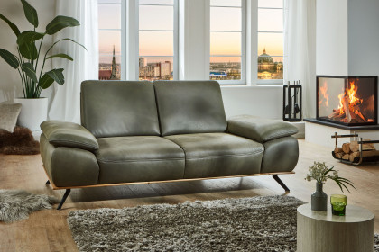 PN-EM18063 von Polinova - Ledersofa olive