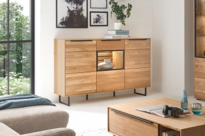 Jackson von set one by Musterring - Sideboard 2645 Eiche inklusive Beleuchtung