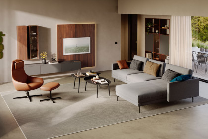 CR.414 von creation by Rolf Benz - Ecksofa rechts signalgrau