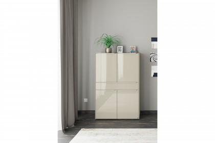 Reno-living von set one by Musterring - Highboard HB-41 kaschmir/ Griff kaschmir