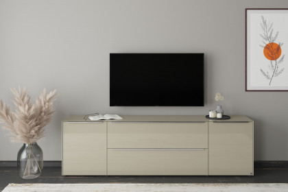 Reno-living von set one by Musterring - Lowboard LB-217 kaschmir/ Griff Edelstahloptik