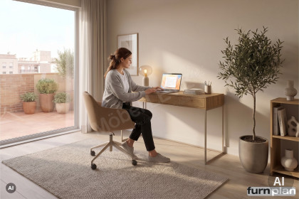 Kanto von Musterring - Homeofficetisch in Asteiche/ cashmere