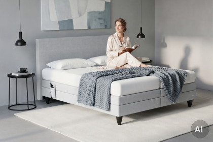 Eske von Tidur - Boxspringbett silver mit Motor