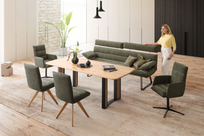 KOINOR T1035-1275 - Essgruppe Wildeiche geölt & Microfaser grün