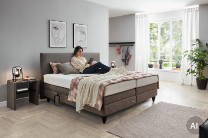 Eske von Tidur - Boxspringbett dunkel-beige mit Motor