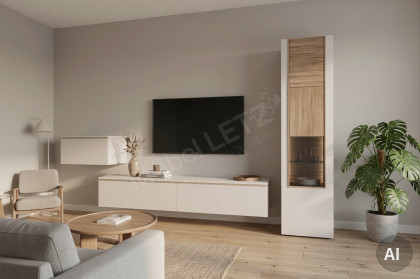 V/lacera living von Voglauer - Wohnwand in Taupe und geölter Wildeiche