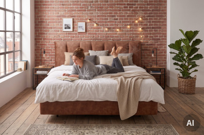 Ranva von Tidur - Boxspringbett in Komforthöhe braun