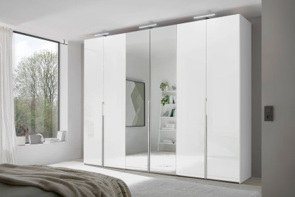 Sinfonie Plus Nova von Staud - Drehtürenkleiderschrank Alpinweißglas mit Spiegeltür