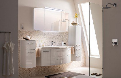 Cassca von Pelipal - Badezimmer in Hochglanz weiß, 3-teilig