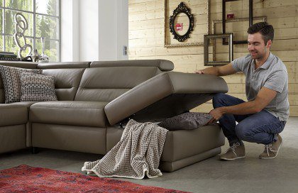 PN-EM15003 von Polinova - Ledersofa stone