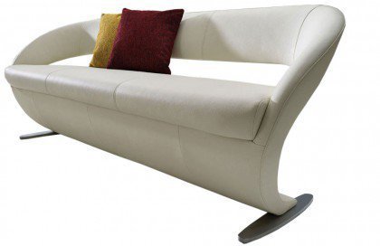 4130 Wave-dining von K+W Polstermöbel - Bank Leder weiß