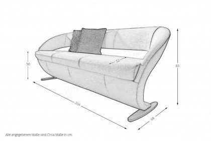 4130 Wave-dining von K+W Polstermöbel - Bank Leder weiß