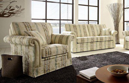 Imperial-LE21 von Schröno - Polstergruppe beige gestreift