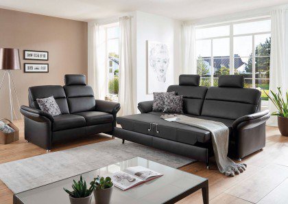 PN-EM16031 von Polinova - Ledergarnitur schwarz