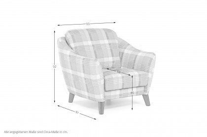 Seefeld Plus von Schröno - Einzelsessel beige kariert