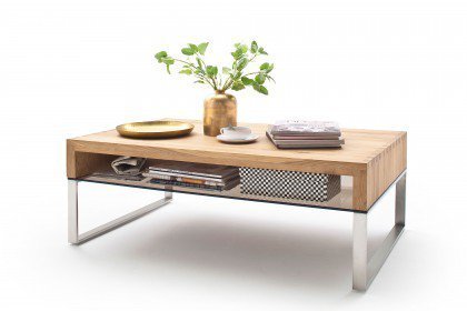 Hilary von A Better Place - Couchtisch mit Massivholzplatte