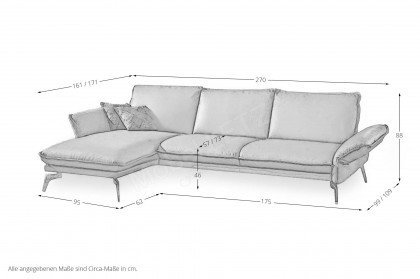 7265 von K+W Polstermöbel - Ledergarnitur links smoke