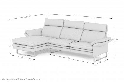 LuccaL-E18 von Erpo Polstermöbel - Eckgarnitur links pearl