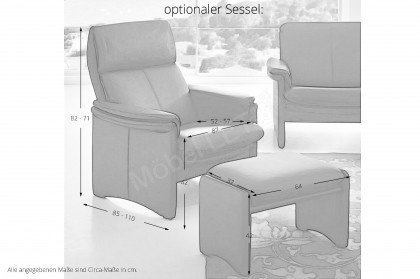 City-LE18 von Erpo Polstermöbel - Leder-Duo mocca