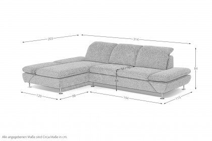 15278 Taoo von Willi Schillig - Ecksofa silbergrau