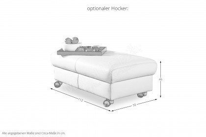 1301 von Himolla - Ledersofa Ausführung links latte