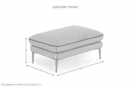 Paride von Calia Italia - Ledersofa Variante rechts visone