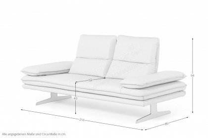 16777 Broadway von Willi Schillig - Ledersofa cream white