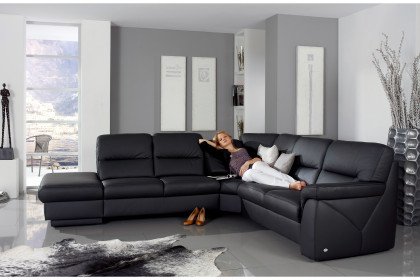 1101 von Himolla - Ledergarnitur schwarz