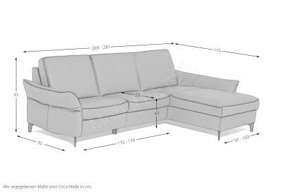1920 von Himolla - Ledergarnitur rechts aqua