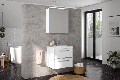 3050 von Pelipal - Badezimmer weiß mit Mineralmarmor