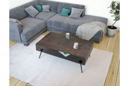 Boston-living von Akante - Couchtisch Keramik rostbraun/ Glas grau getönt